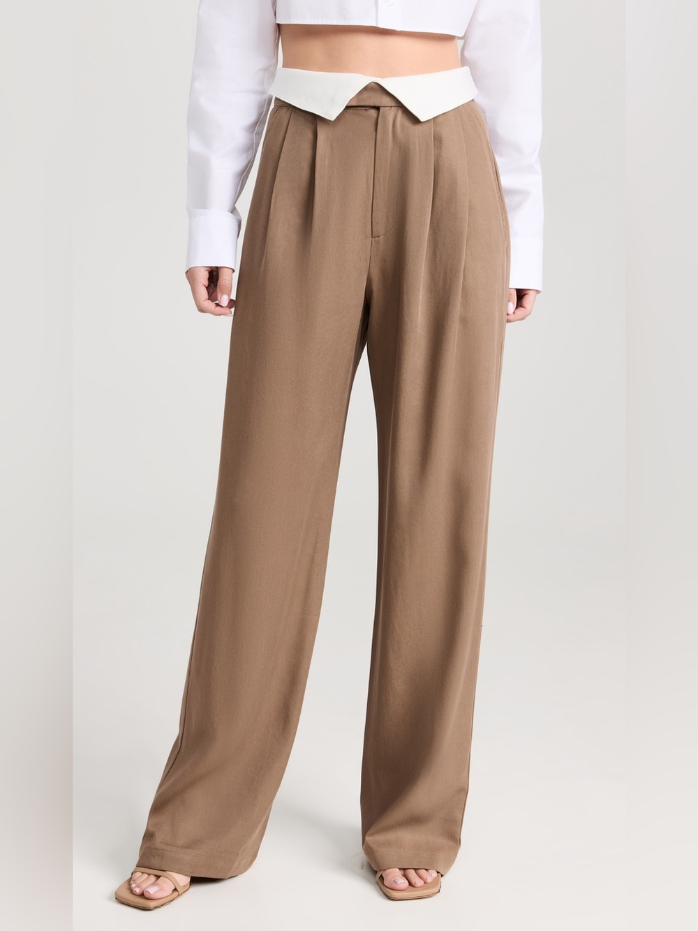 Reformation Stevie Trousers in Mushroom